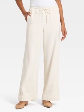 A New Day - Women's Effortless Pull-On Pants - Cream Large